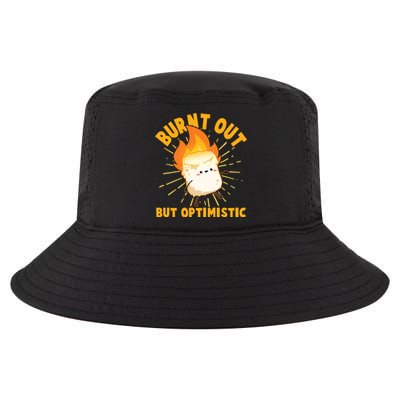 Funny Burnt Out But Optimistic Marshmallow Cool Comfort Performance Bucket Hat