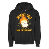 Funny Burnt Out But Optimistic Marshmallow Garment-Dyed Fleece Hoodie