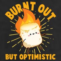 Funny Burnt Out But Optimistic Marshmallow 7 Panel Mesh Trucker Snapback Hat