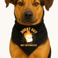 Funny Burnt Out But Optimistic Marshmallow USA-Made Doggie Bandana