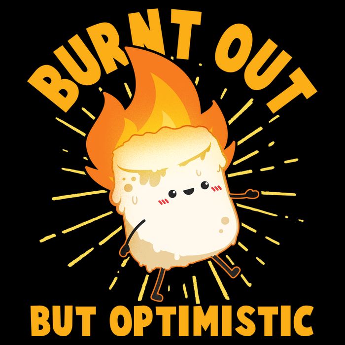 Funny Burnt Out But Optimistic Marshmallow Impact Tech Backpack