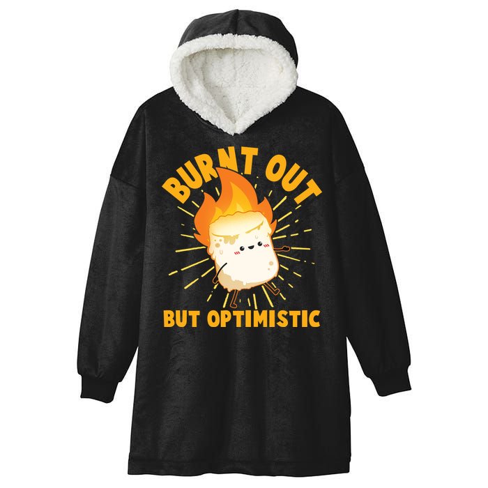 Funny Burnt Out But Optimistic Marshmallow Hooded Wearable Blanket