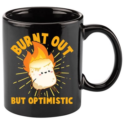 Funny Burnt Out But Optimistic Marshmallow 11oz C Handle Ceramic Mug
