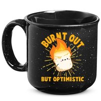 Funny Burnt Out But Optimistic Marshmallow 15oz Campfire Ceramic Mug