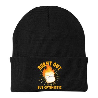 Funny Burnt Out But Optimistic Marshmallow Beanie
