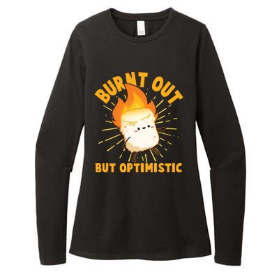 Funny Burnt Out But Optimistic Marshmallow Womens CVC Long Sleeve Shirt