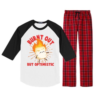 Funny Burnt Out But Optimistic Marshmallow Raglan Sleeve Pajama Set