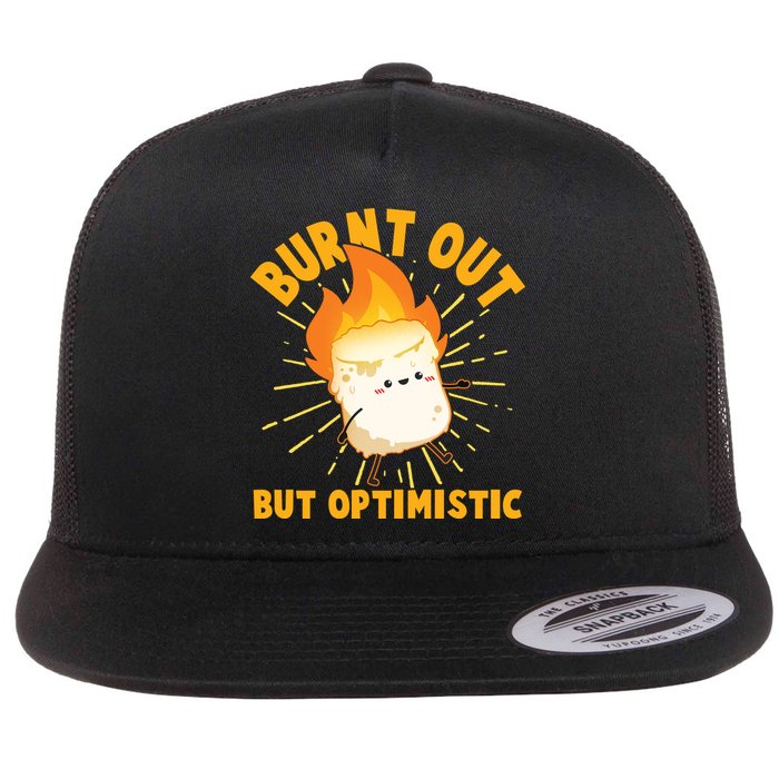 Funny Burnt Out But Optimistic Marshmallow Flatbill Hat