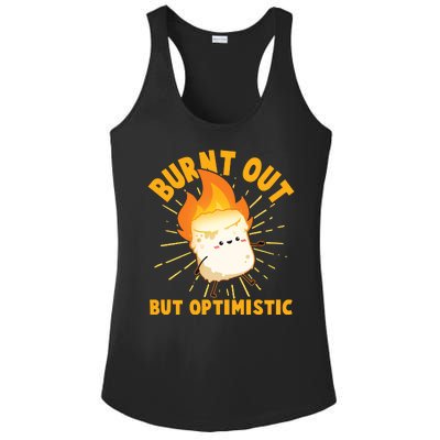 Funny Burnt Out But Optimistic Marshmallow Ladies PosiCharge Competitor Racerback Tank