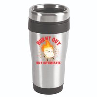Funny Burnt Out But Optimistic Marshmallow 16oz Travel Tumbler