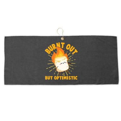 Funny Burnt Out But Optimistic Marshmallow Large Microfiber Waffle Golf Towel