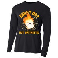 Funny Burnt Out But Optimistic Marshmallow Cooling Performance Long Sleeve Crew