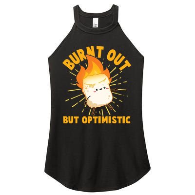 Funny Burnt Out But Optimistic Marshmallow Women's Perfect Tri Rocker Tank