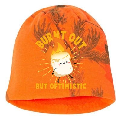 Funny Burnt Out But Optimistic Marshmallow Kati - Camo Knit Beanie