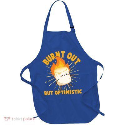 Funny Burnt Out But Optimistic Marshmallow Full-Length Apron With Pockets