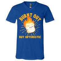 Funny Burnt Out But Optimistic Marshmallow V-Neck T-Shirt