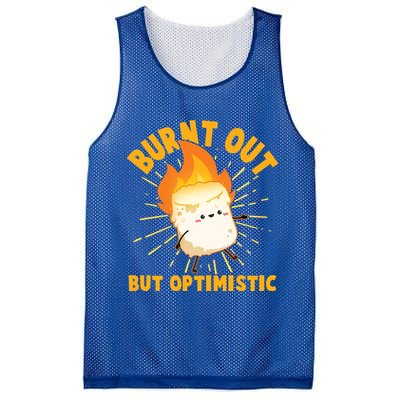 Funny Burnt Out But Optimistic Marshmallow Mesh Reversible Basketball Jersey Tank
