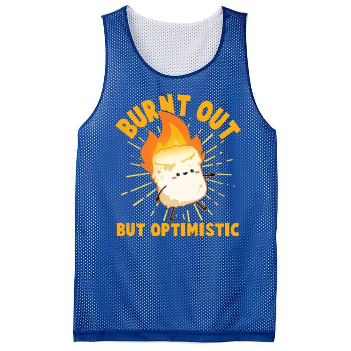 Funny Burnt Out But Optimistic Marshmallow Mesh Reversible Basketball Jersey Tank