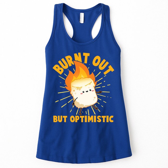 Funny Burnt Out But Optimistic Marshmallow Womens Tank Top