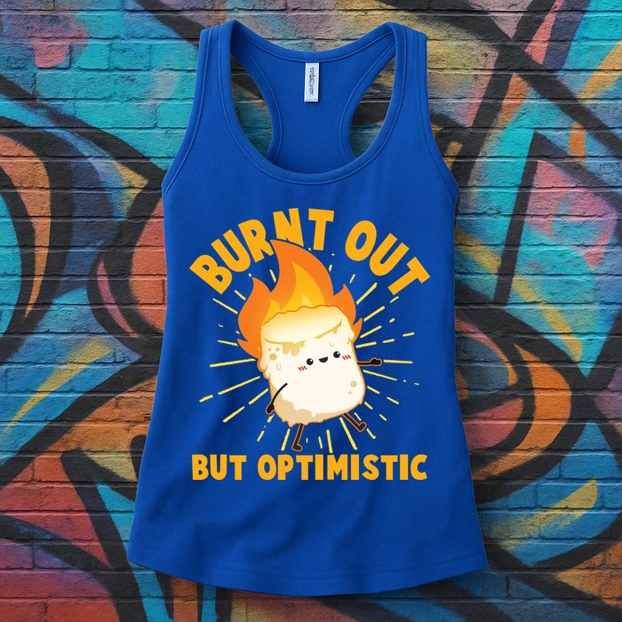 Funny Burnt Out But Optimistic Marshmallow Womens Tank Top