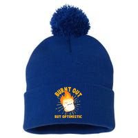 Funny Burnt Out But Optimistic Marshmallow Pom Pom 12in Knit Beanie