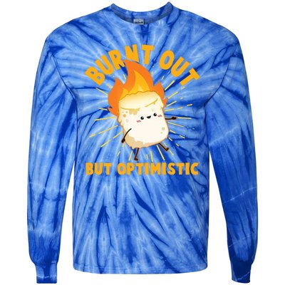 Funny Burnt Out But Optimistic Marshmallow Tie-Dye Long Sleeve Shirt