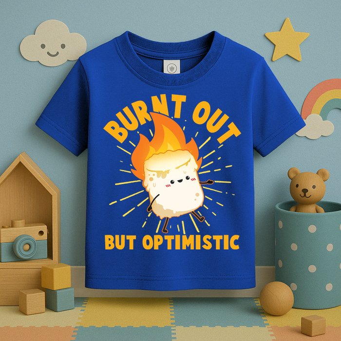 Funny Burnt Out But Optimistic Marshmallow Toddler T-Shirt