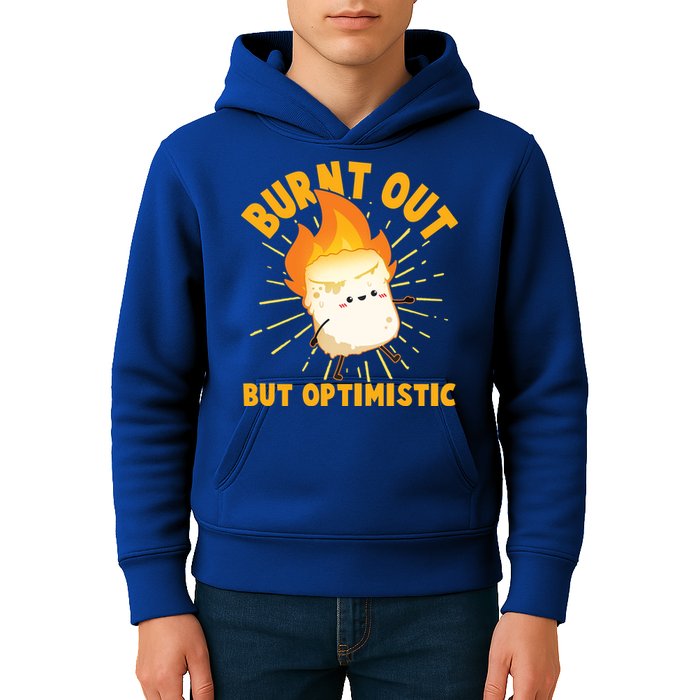 Funny Burnt Out But Optimistic Marshmallow Kids Hoodie