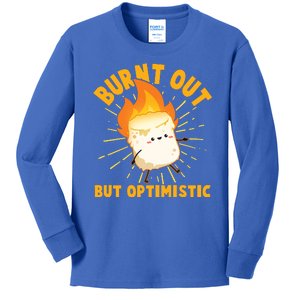 Funny Burnt Out But Optimistic Marshmallow Kids Long Sleeve Shirt