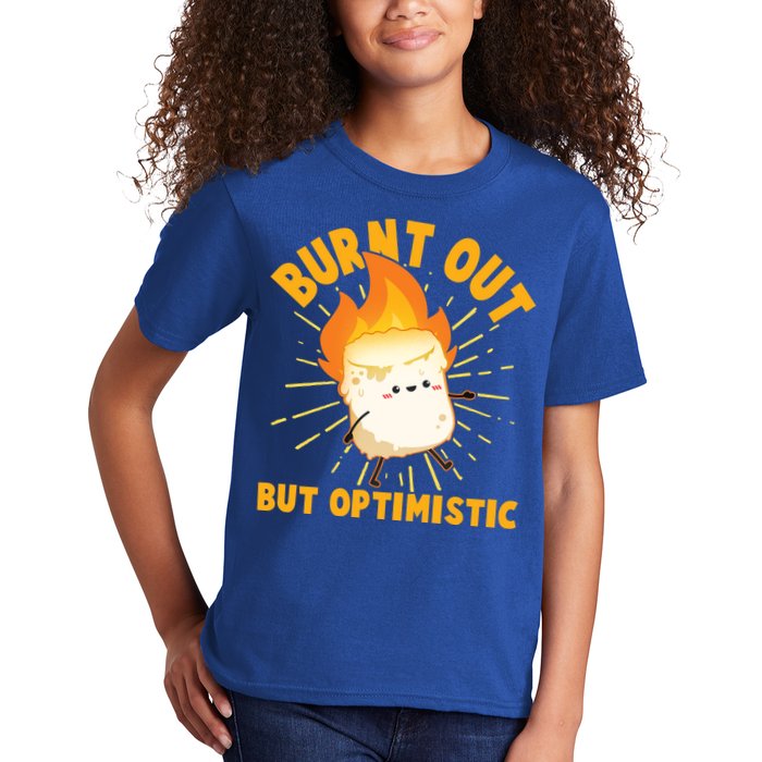 Funny Burnt Out But Optimistic Marshmallow Kids T-Shirt