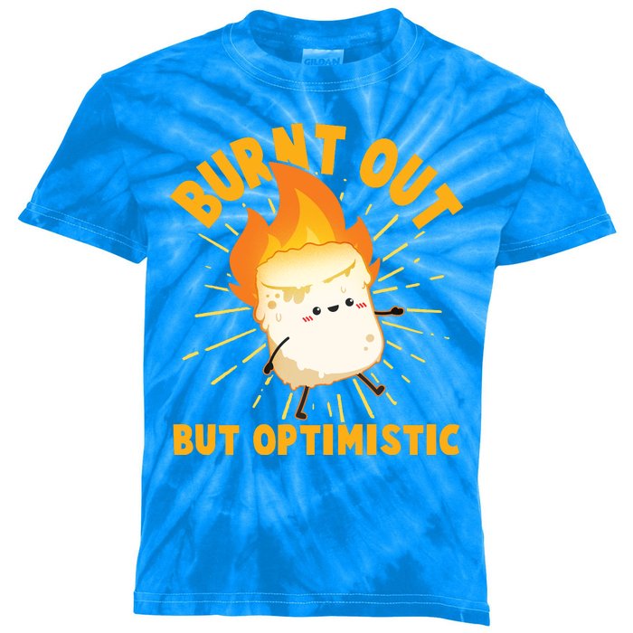 Funny Burnt Out But Optimistic Marshmallow Kids Tie-Dye T-Shirt