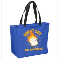 Funny Burnt Out But Optimistic Marshmallow Zip Tote Bag
