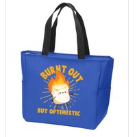 Funny Burnt Out But Optimistic Marshmallow Zip Tote Bag