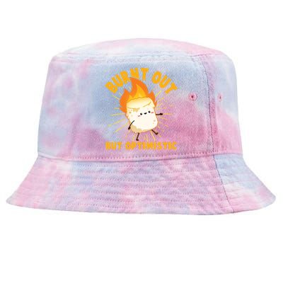 Funny Burnt Out But Optimistic Marshmallow Tie-Dyed Bucket Hat