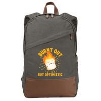 Funny Burnt Out But Optimistic Marshmallow Cotton Canvas Backpack