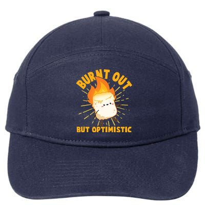 Funny Burnt Out But Optimistic Marshmallow 7-Panel Snapback Hat