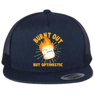 Funny Burnt Out But Optimistic Marshmallow Flat Bill Trucker Hat