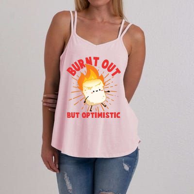 Funny Burnt Out But Optimistic Marshmallow Women's Strappy Tank