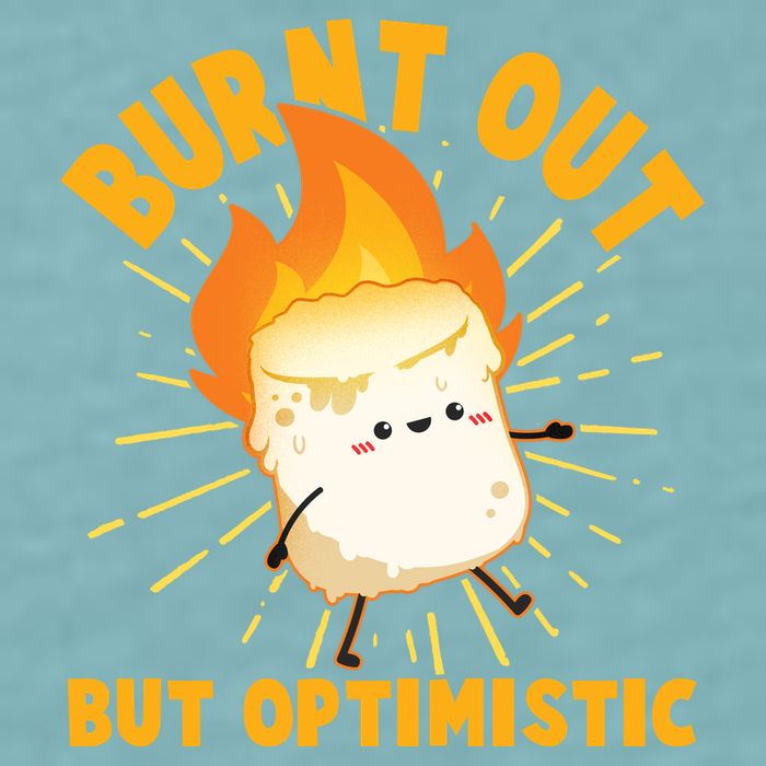 Funny Burnt Out But Optimistic Marshmallow Sueded Cloud Jersey T-Shirt
