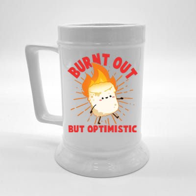 Funny Burnt Out But Optimistic Marshmallow Beer Stein