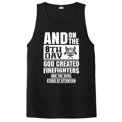 Fire Brigade On The Eighth Day God Created The Firefighter Funny Gift PosiCharge Competitor Tank