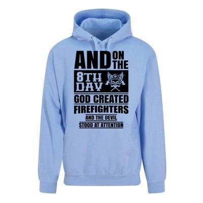 Fire Brigade On The Eighth Day God Created The Firefighter Funny Gift Unisex Surf Hoodie