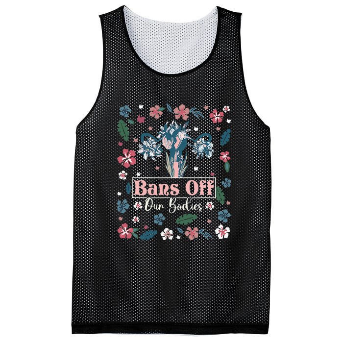 Flower Bans Off Our Bodies Female Choice Women Rights Mesh Reversible Basketball Jersey Tank