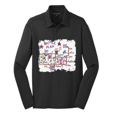 Funny Battle Plan Christmas Home Hand Dawn Alone Xmas Silk Touch Performance Long Sleeve Polo