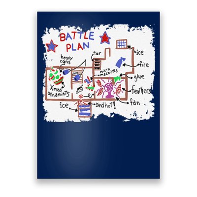 Funny Battle Plan Christmas Home Hand Dawn Alone Xmas Poster