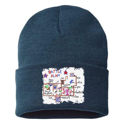 Funny Battle Plan Christmas Home Hand Dawn Alone Xmas Sustainable Knit Beanie