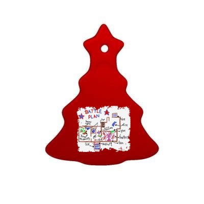 Funny Battle Plan Christmas Home Hand Dawn Alone Xmas Ceramic Tree Ornament