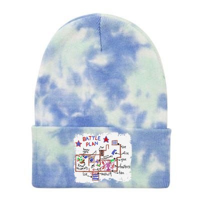 Funny Battle Plan Christmas Home Hand Dawn Alone Xmas Tie Dye 12in Knit Beanie