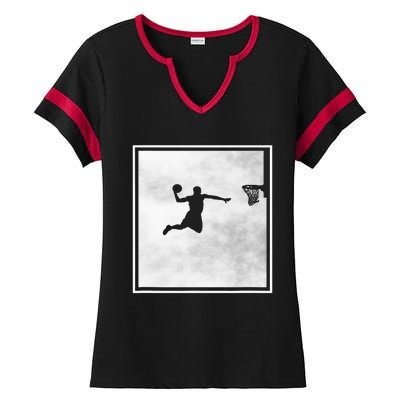 funny Basketball Player Basketballer Sports Ladies Halftime Notch Neck Tee