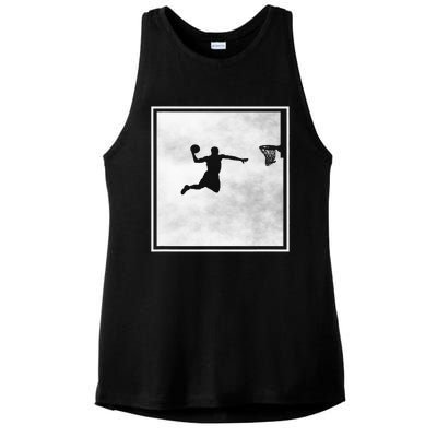 funny Basketball Player Basketballer Sports Ladies PosiCharge Tri-Blend Wicking Tank